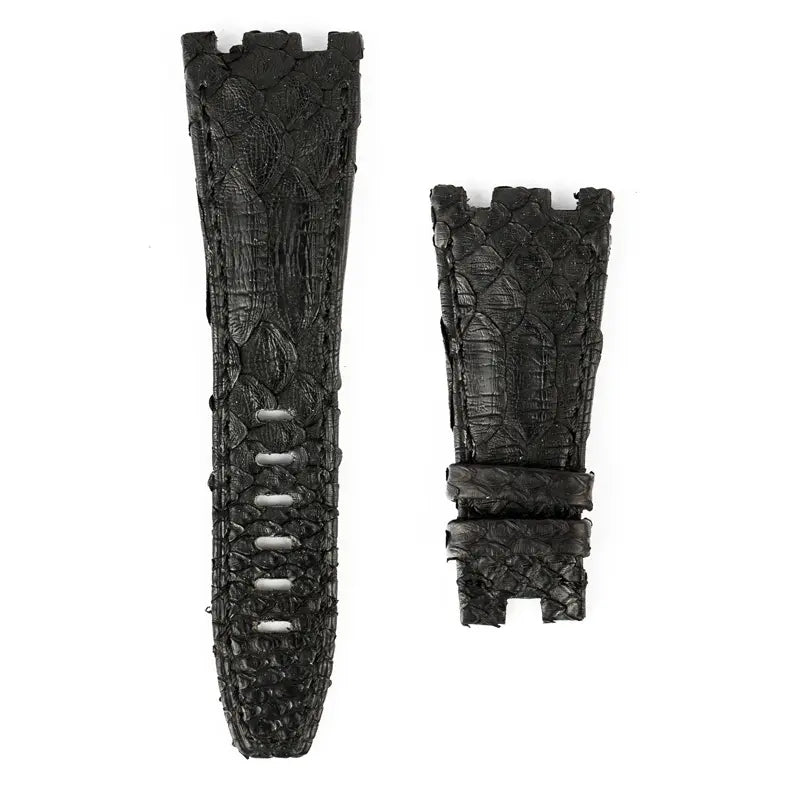 Custom black python strap for AP Royal Oak Offshore 26470