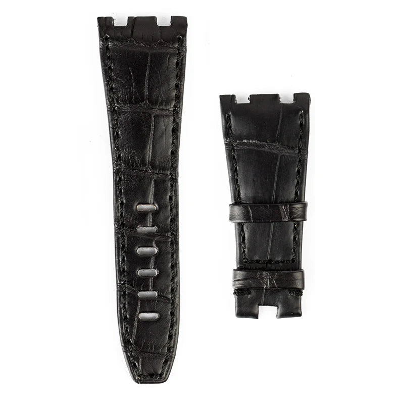 Custom capolavoro black alligator strap for AP Royal Oak Offshore 26470
