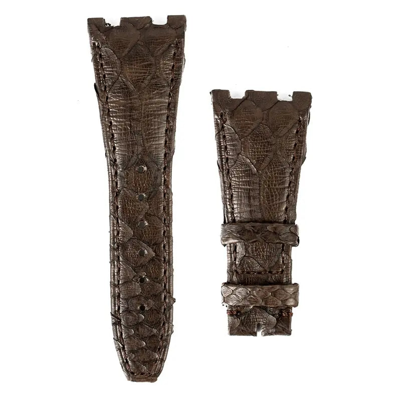 Custom dark brown python strap for AP Royal Oak Offshore old style