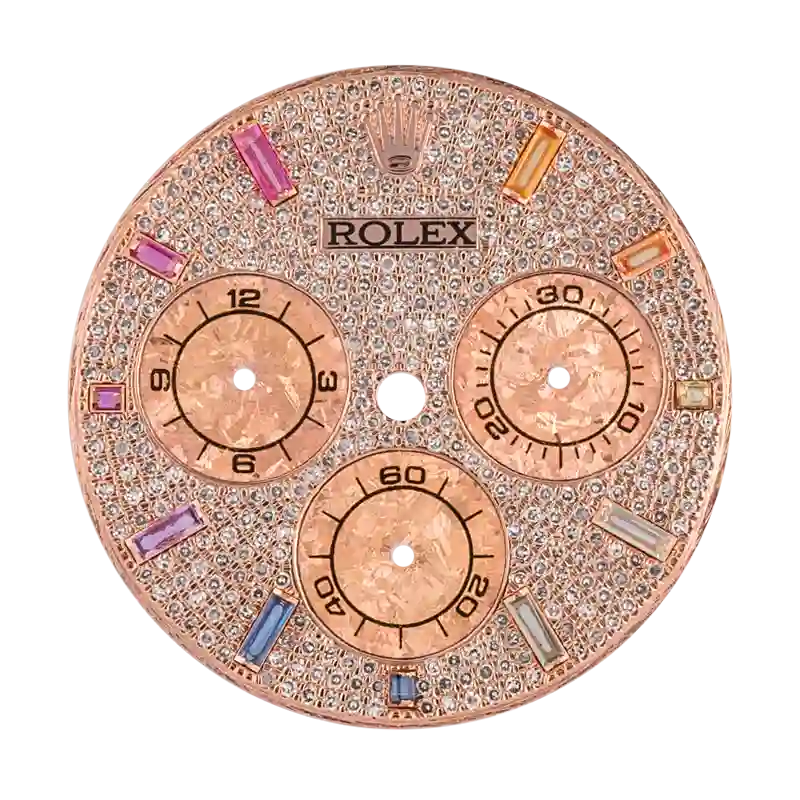 Custom Diamond Paved/Rainbow Dial for Rolex Daytona