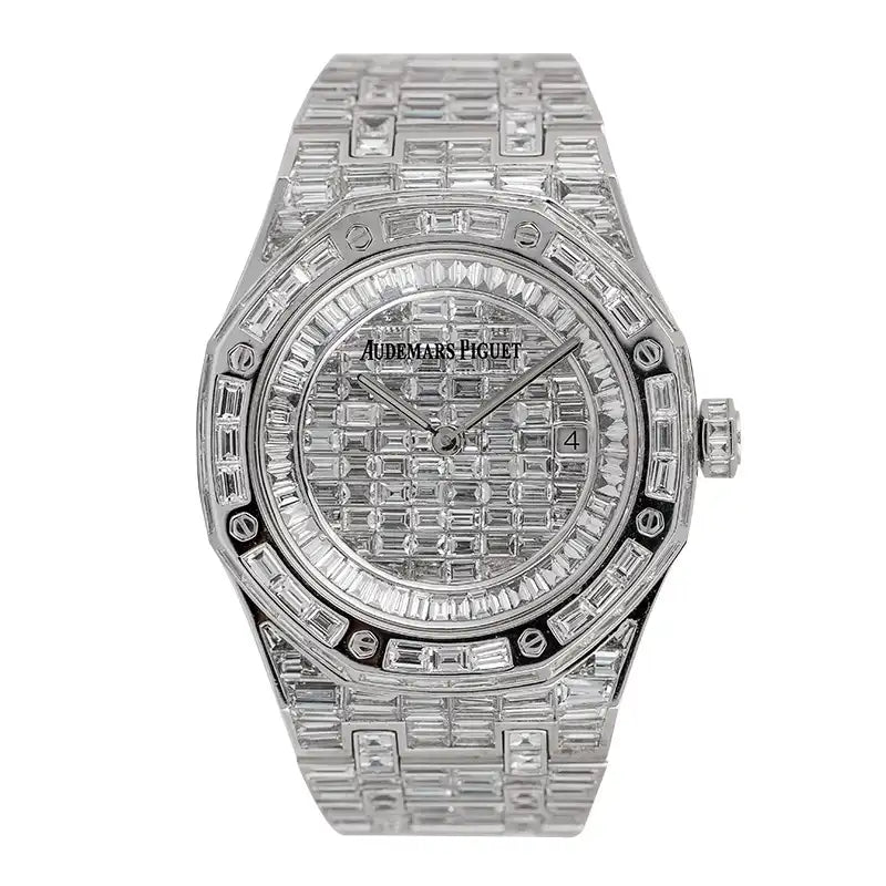 Full view of AP Royal Oak 41 Baguette Diamonds Watch