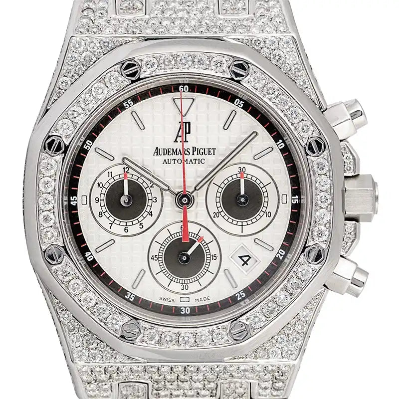 Custom Diamond Set AP Royal Oak Panda 39mm Watch 26300ST.OO.1110ST.06