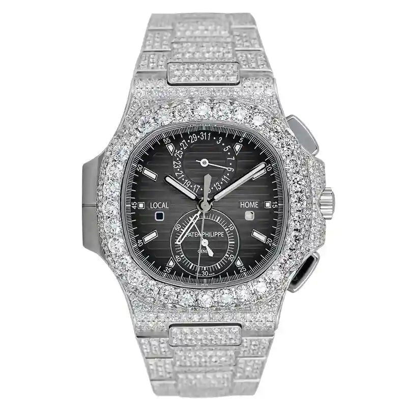 Full view - Custom Diamond Set Patek Philippe Nautilus 5990/1A-001 