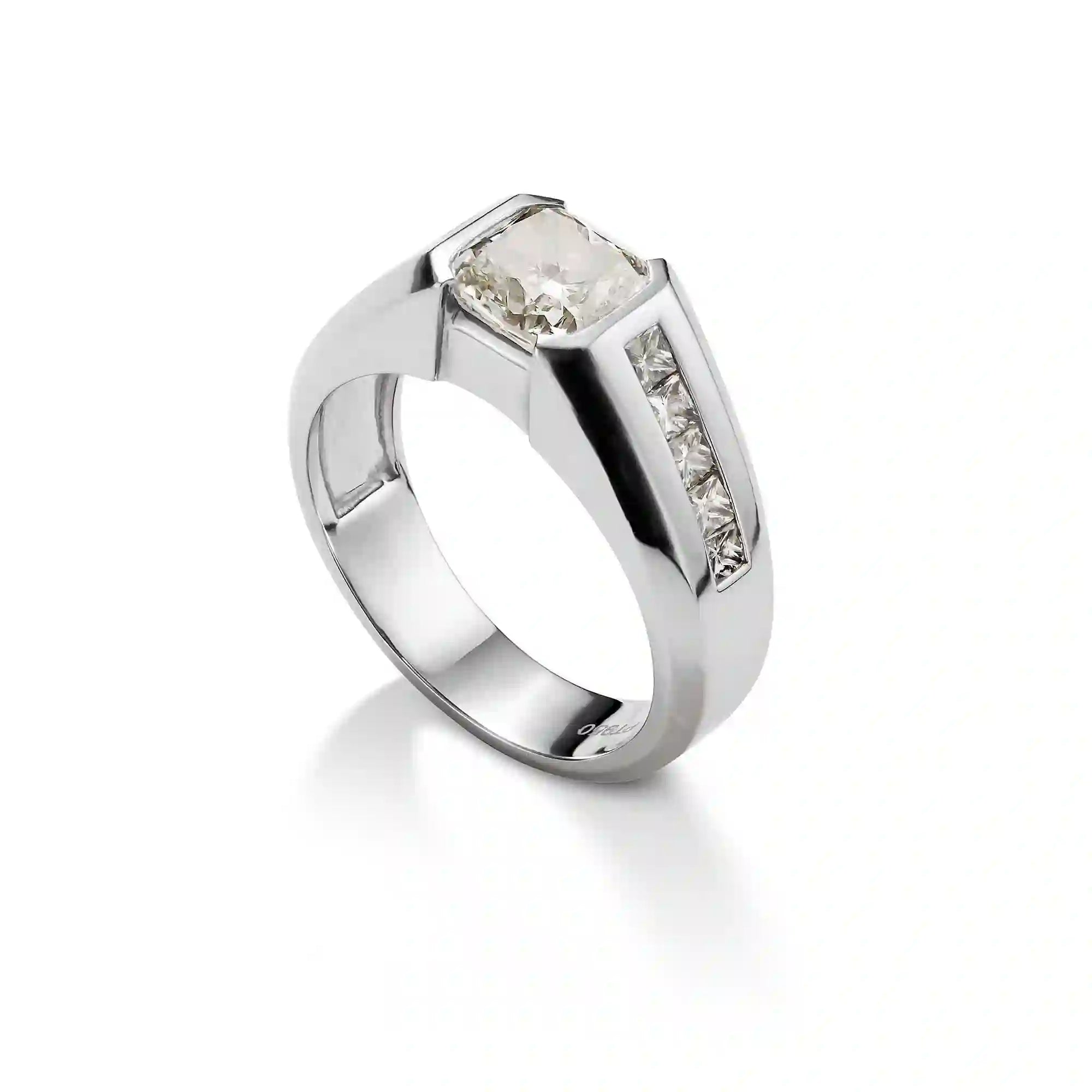 Full view - Custom Diamond Set Platinum Ring