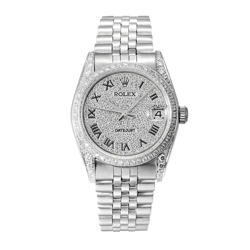 Full view of Custom Diamond Set Rolex Datejust 31mm 78274