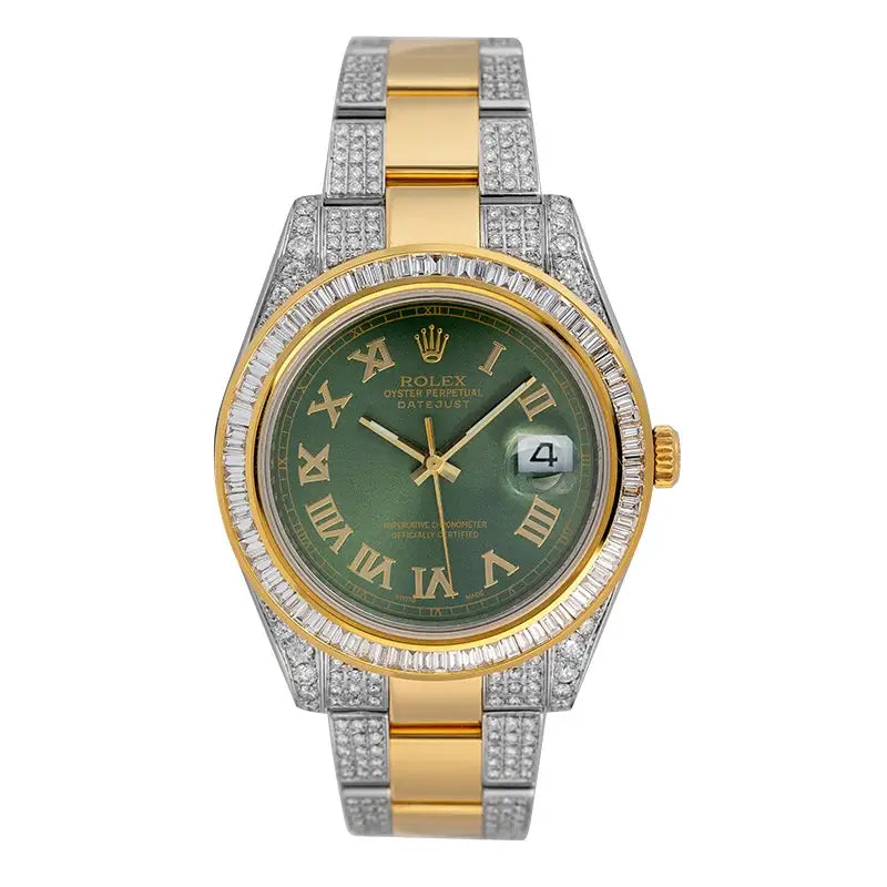 Full view of Custom Diamond Set Rolex Datejust II 116333 Watch