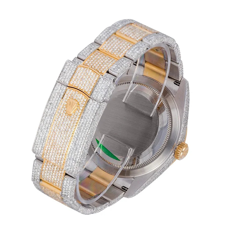 Back view - Custom Diamond Set Rolex Sky-Dweller 326933 Oystersteel/18ct Yellow Gold