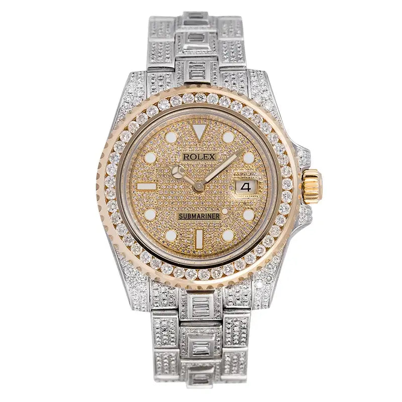 Full view - Custom Diamond Set Rolex Submariner Date 116613LN Watch