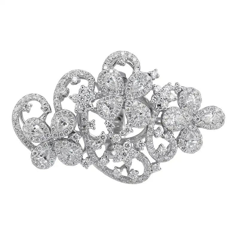 Close up - Custom Diamond Set White Gold Ring