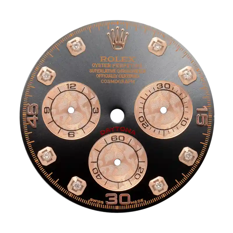 Custom GreyBlack Diamond Dial for Rolex Daytona
