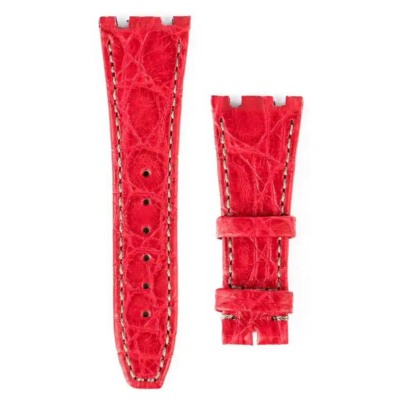 Custom red crocodile strap for AP 15300 15400