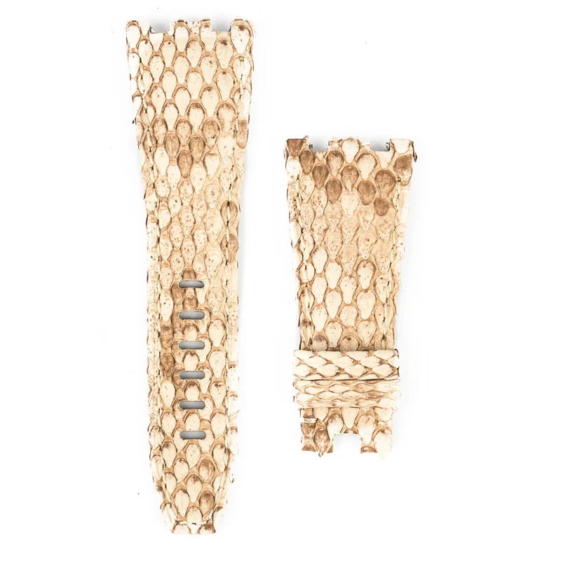 Custom white phyton strap for AP Royal Oak Offshore 42mm 26470