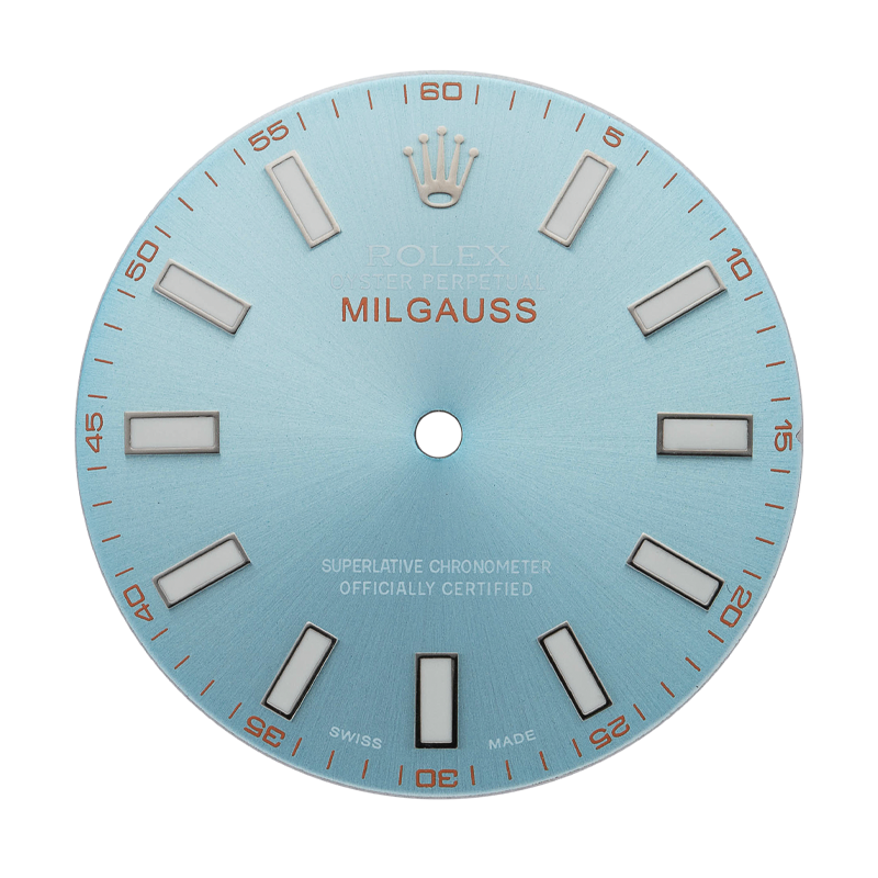 Custom Ice Blue dial for Rolex Milgauss