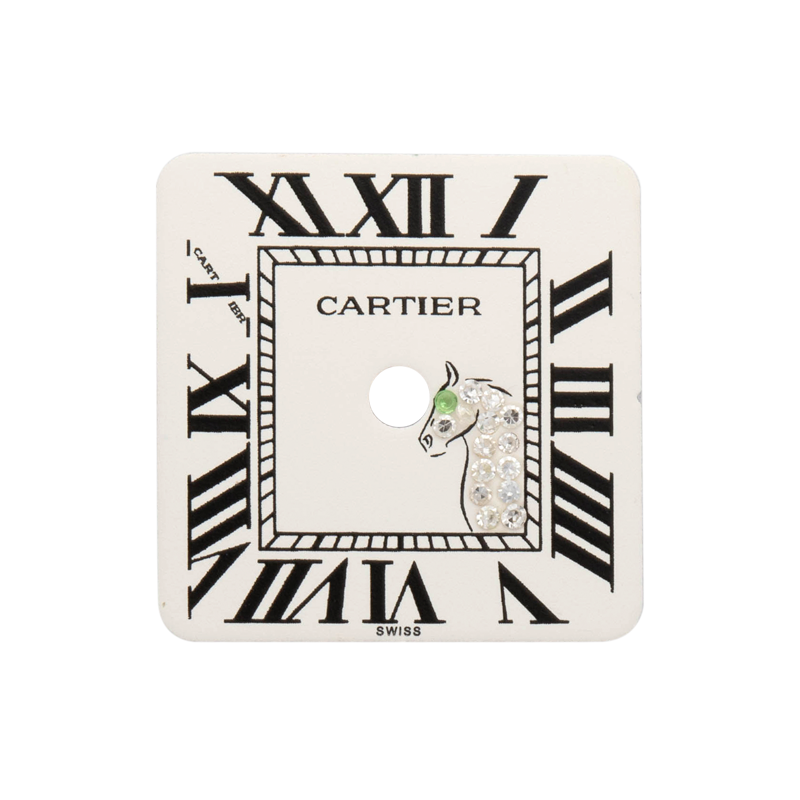 Custom Diamond Horse dial for Cartier Galbee Small