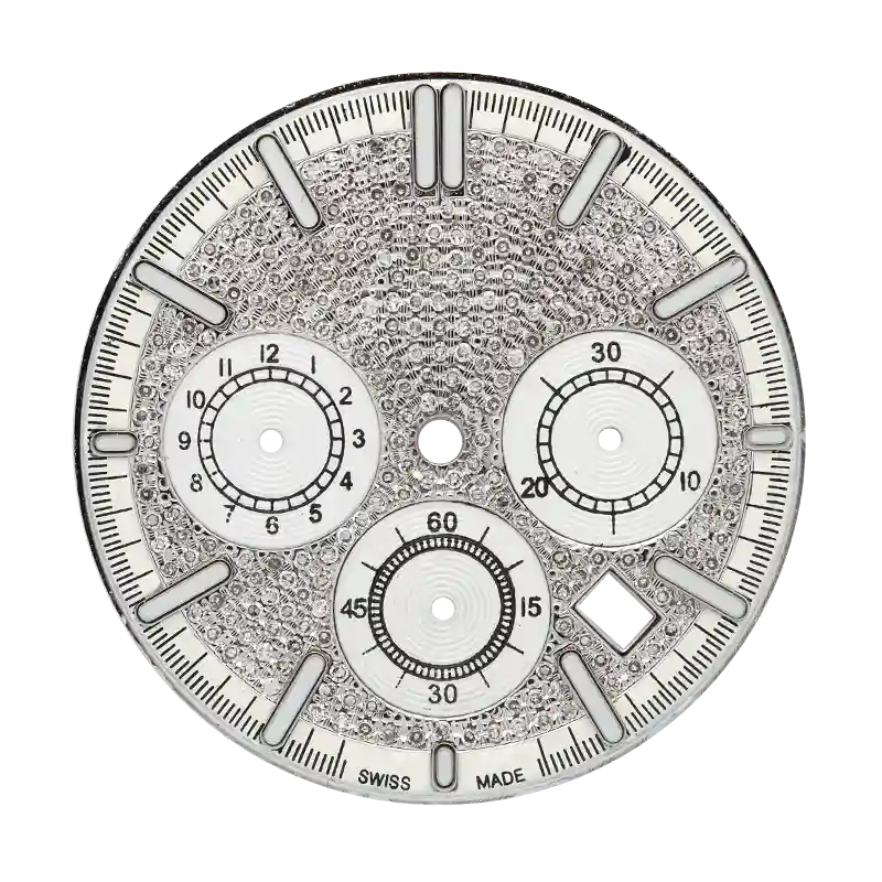 Custom diamond paved dial for AP Royal Oak Chrono 41