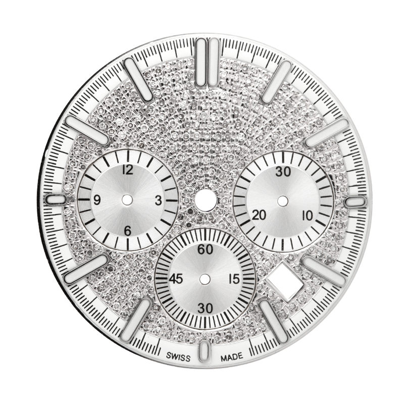 Custom diamond paved dial for Audemars Piguet Royal Oak Chrono 41