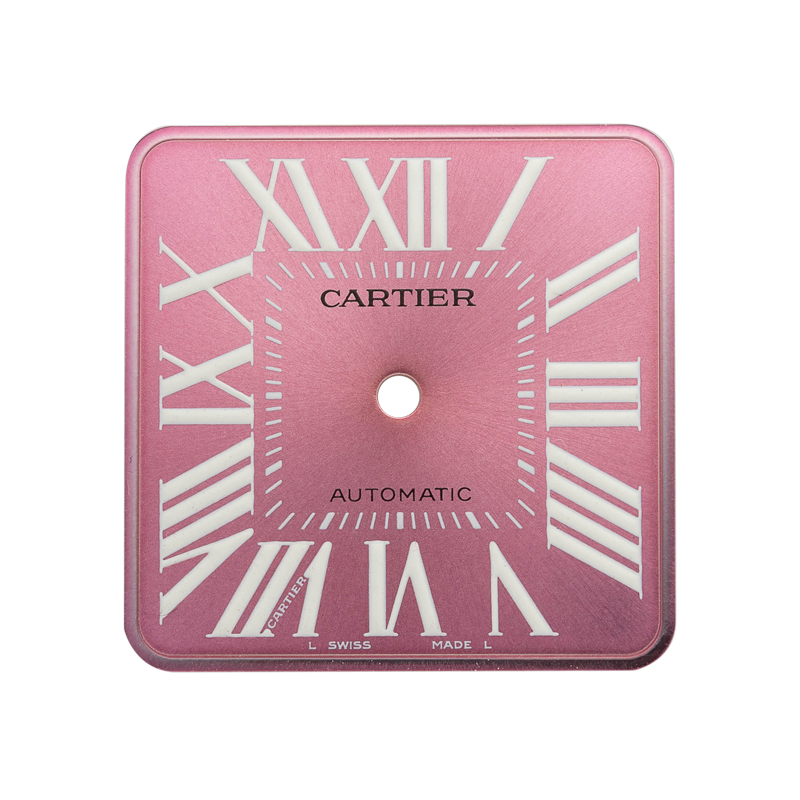 factory pink dial for cartier santos 100 medium watch