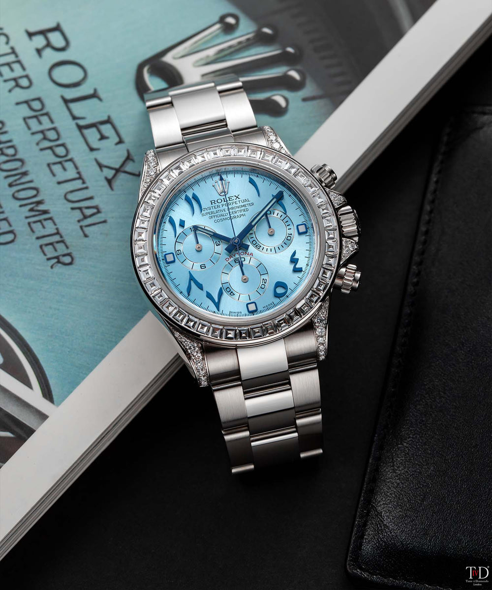 Custom Rolex Daytona 116520 Ice Blue Arabic Dial