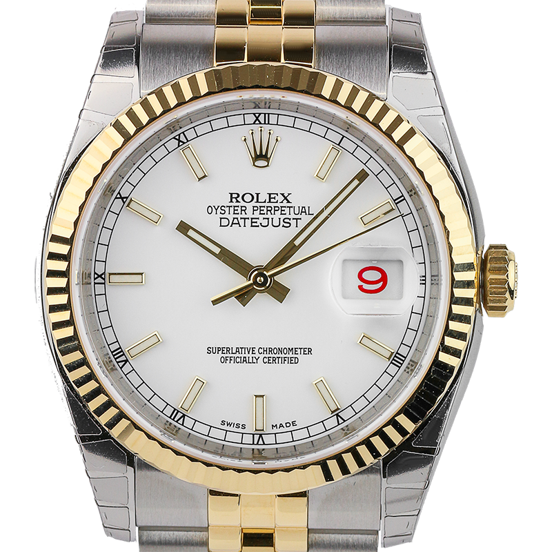 Rolex DateJust 36mm White/Index Jubilee 116233