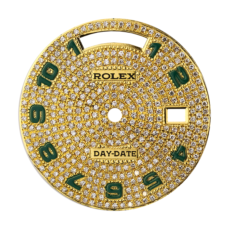 Rolex Day-Date 36 Gold Diamond Pavé Custom Dial