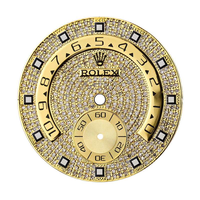 Rolex Yacht-Master II 44mm Gold/Diamond Pavé Custom Dial