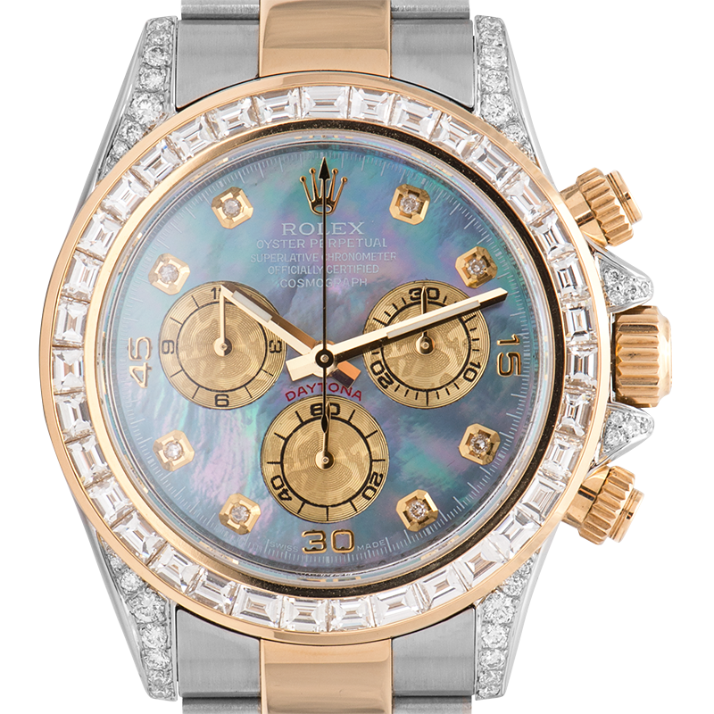 Rolex Cosmograph Daytona Stainless Steel & Yellow Gold Diamond Set MOP Dial 116523