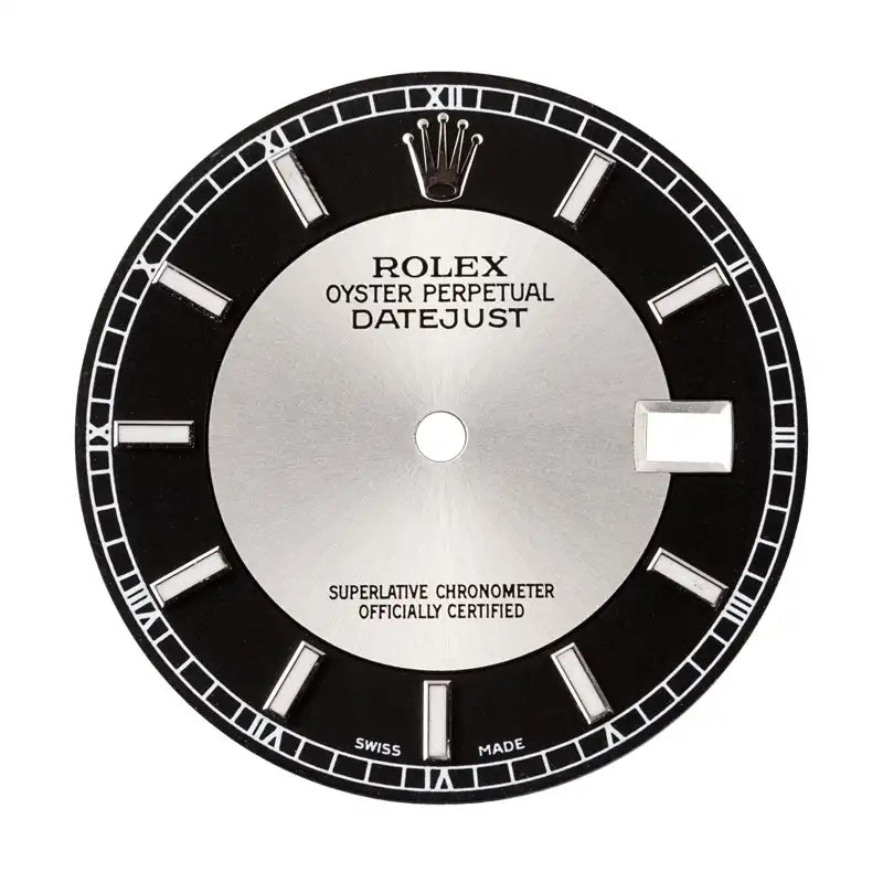 Factory Black/Silver Dial for Rolex Datejust 36