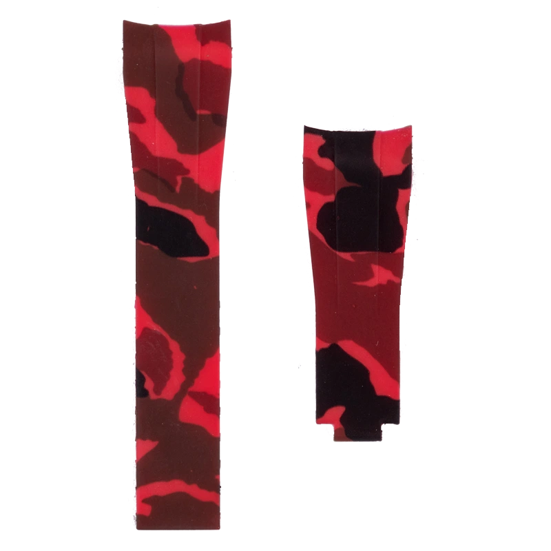 Horus Red Camouflage Rubber Strap 20mm for Rolex Watch