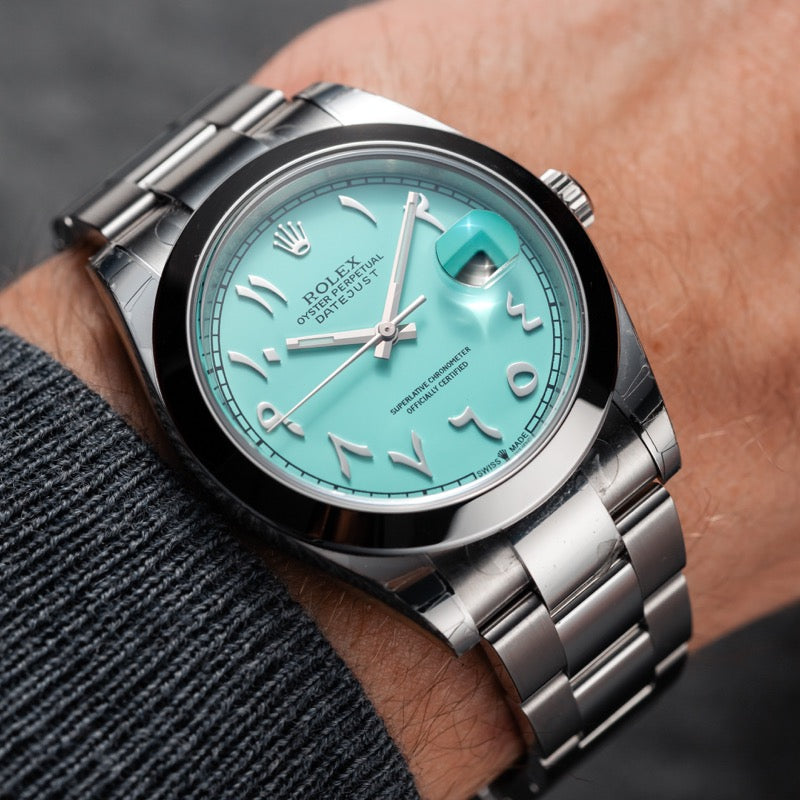 Rolex Datejust II 126300 Steel with Custom Tiffany Blue Arabic Dial