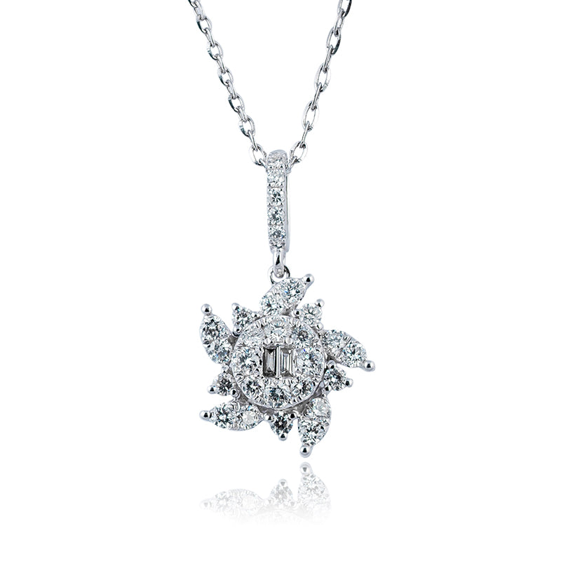 Custom Diamond Set 18ct White Gold Necklace