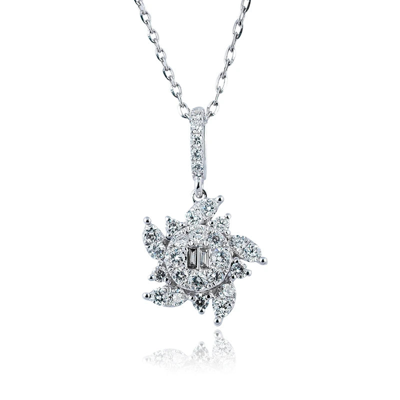 Close up - Custom Diamond Set 18ct White Gold Necklace
