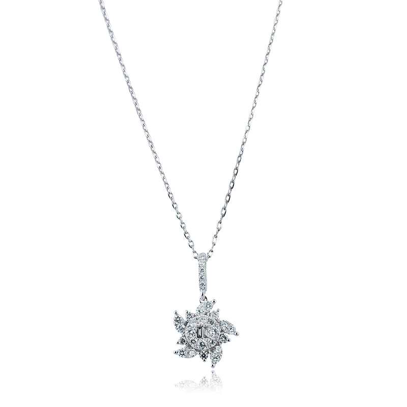 Custom Diamond Set 18ct White Gold Necklace