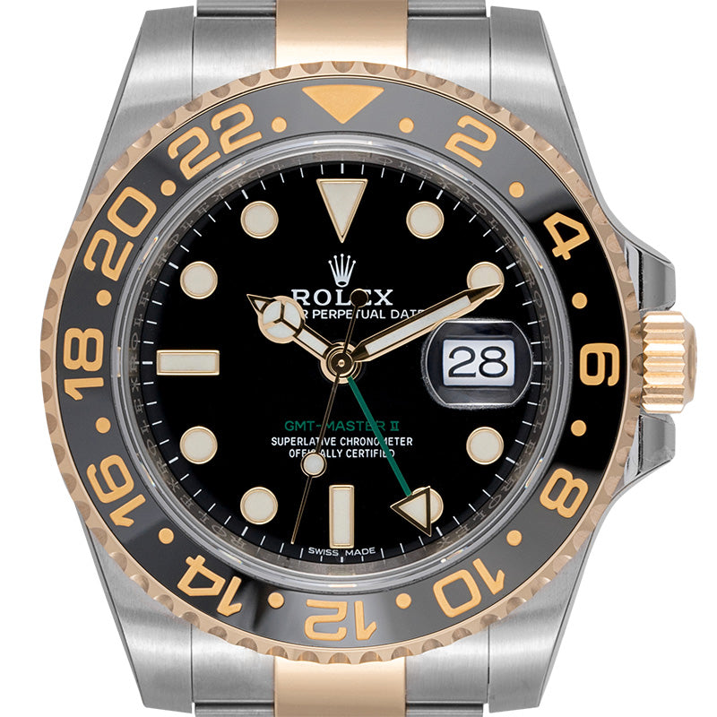 Rolex GMT-Master II Stainless Steel and Yellow Gold Black/Index 116713LN