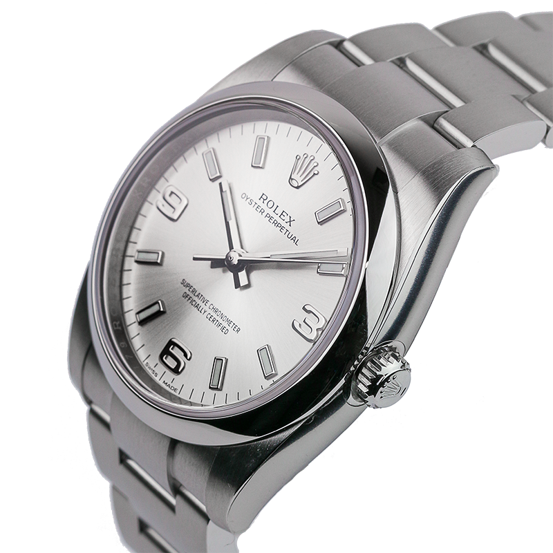 Rolex Oyster Perpetual 34mm Silver/Arab Oyster 114200