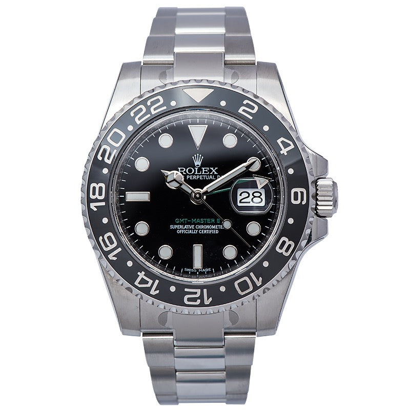 Rolex GMT-Master II Stainless Steel Watch Black Dial 116710LN Watch