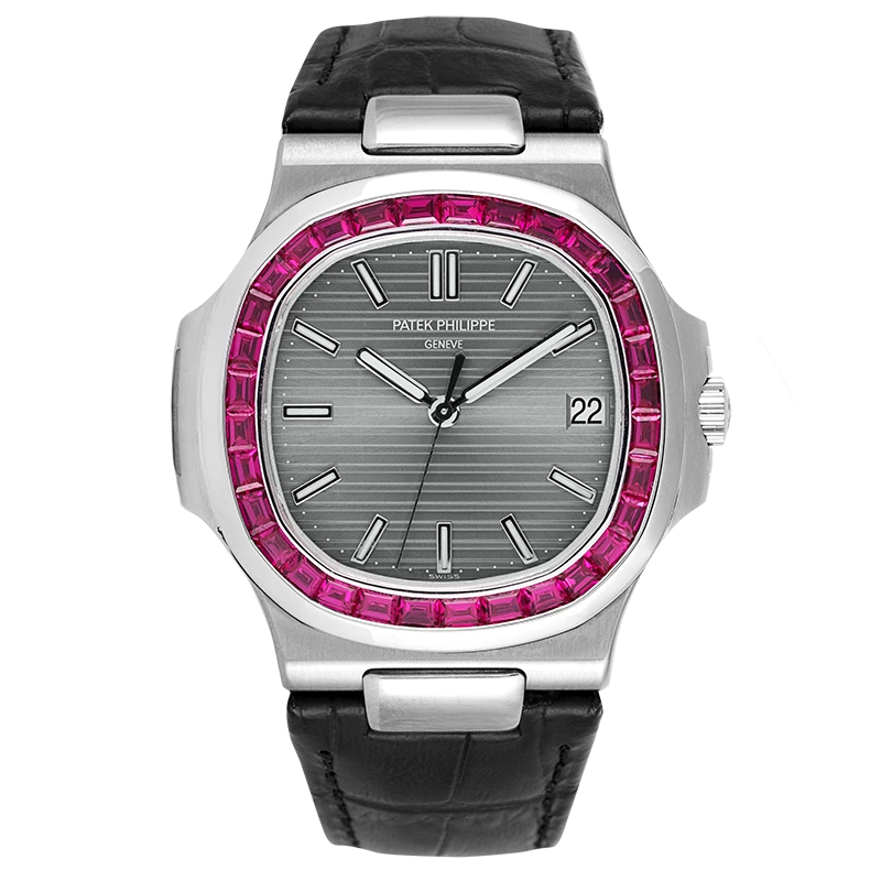 Full view of Patek Philippe 5711G Custom Red Ruby Bezel