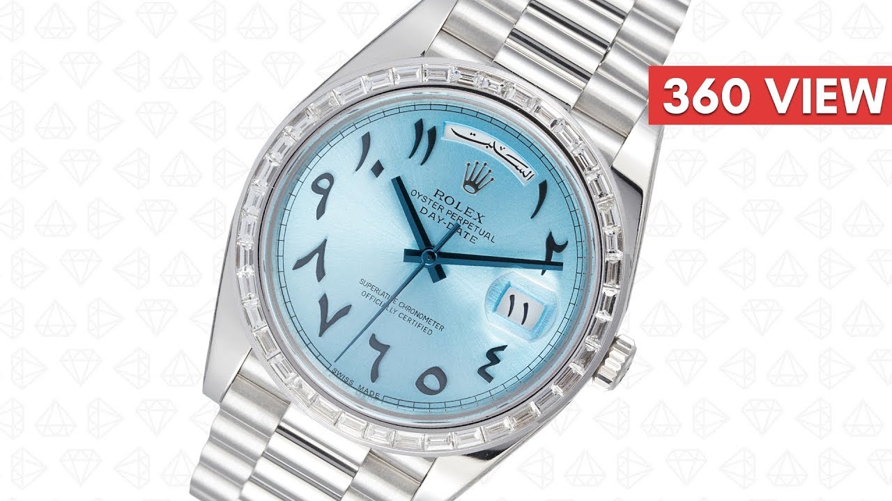 Rolex Day-Date 40 Platinum 228206 Custom Dial and Custom Bezel product video