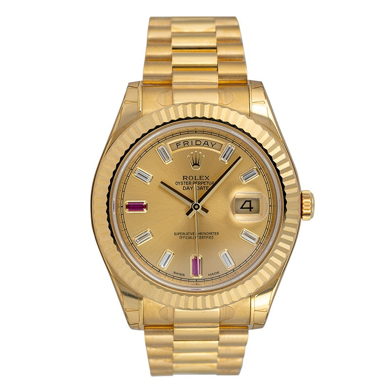 Rolex Day-Date 41 18ct Yellow Gold Champagne/Diamond Dial 218238