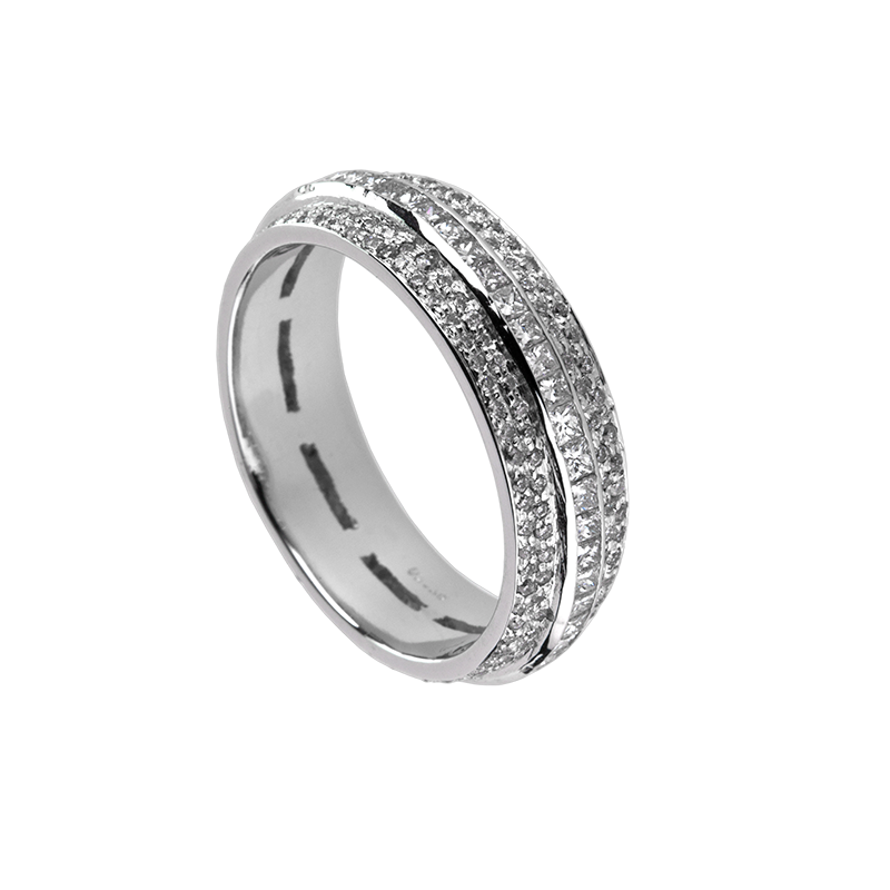 T4D 3 Connected Rings In White Gold