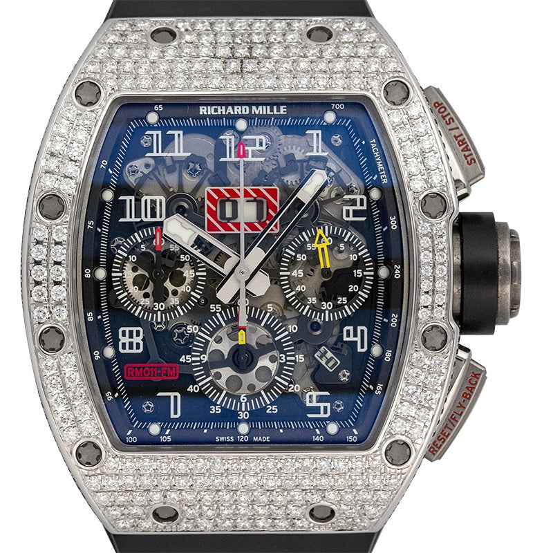 Richard Mille RM 011 Felipe Massa with Custom 18ct Gold Diamond Set Bezel