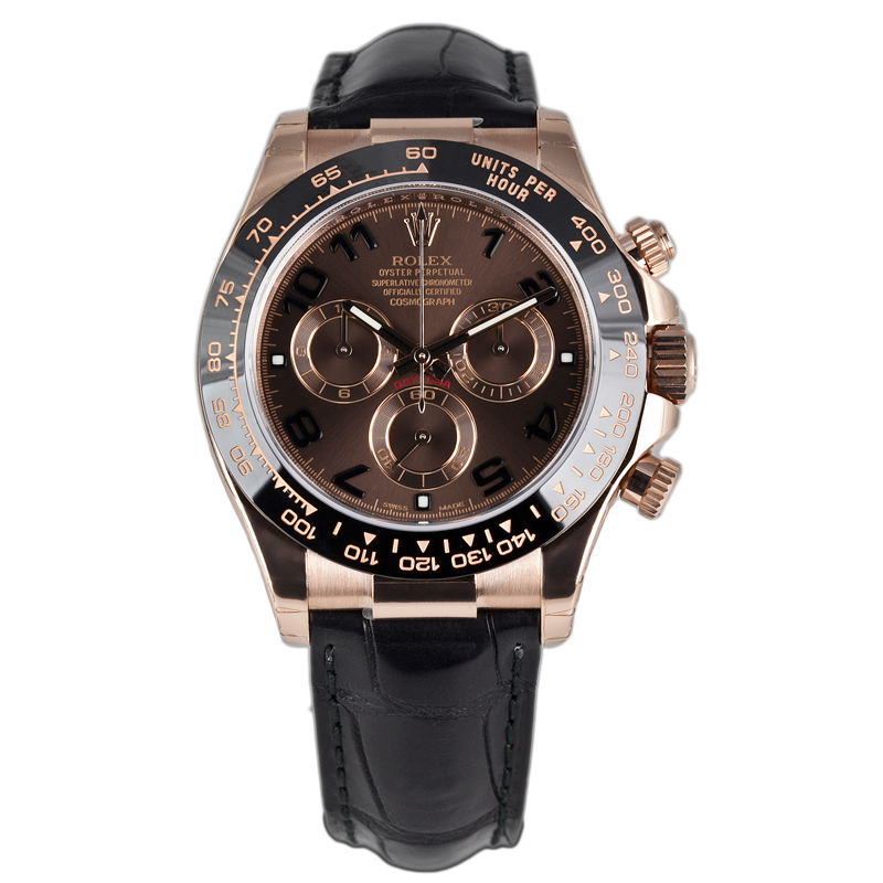 Rolex Cosmograph Daytona Rose Gold Chocolate Arab Leather 116515LN