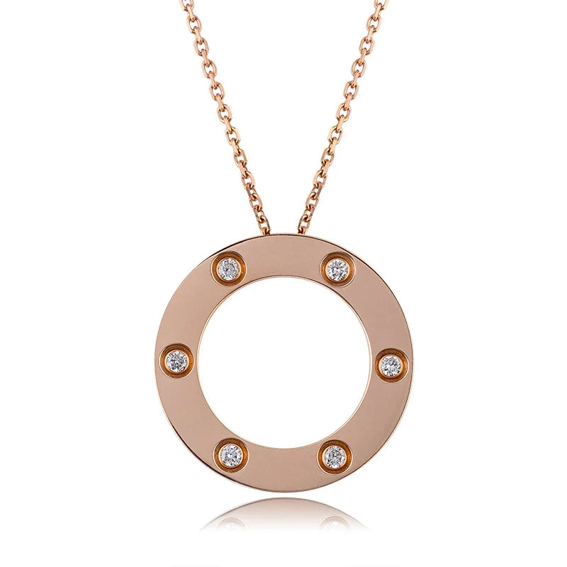 Close up - Custom Rose Gold Necklace with Diamonds