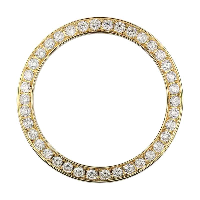 Rolex 36mm Oversize Yellow Gold Round Diamonds Custom Bezel