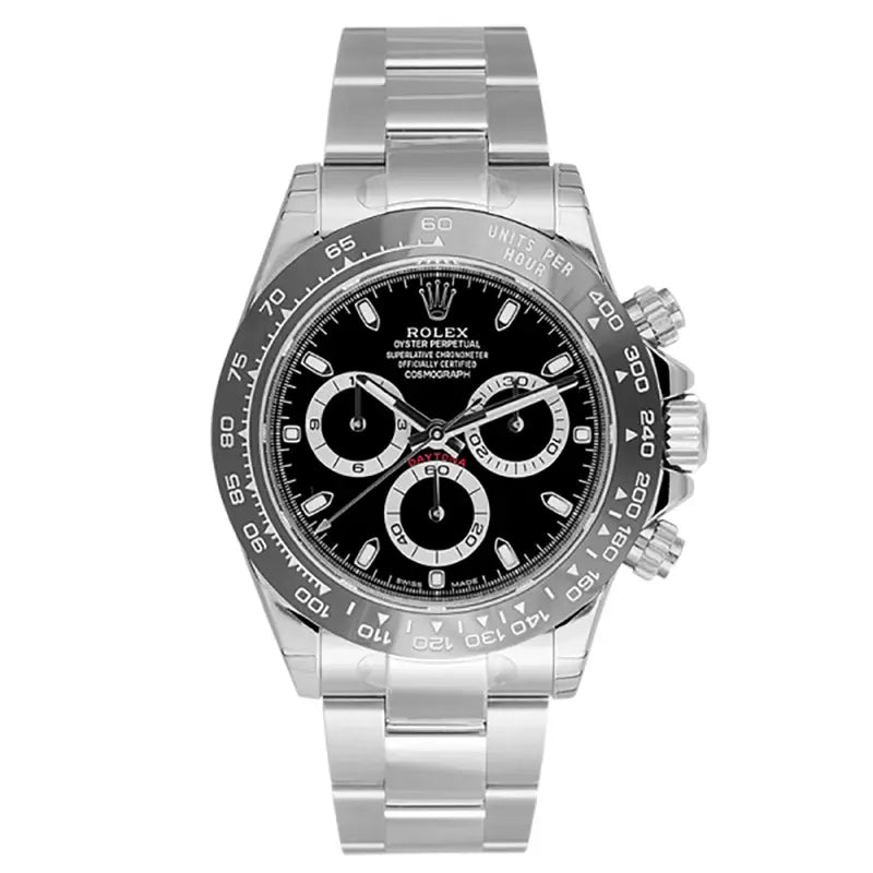 Full view of Cosmograph Daytona 116500LN with a black dial