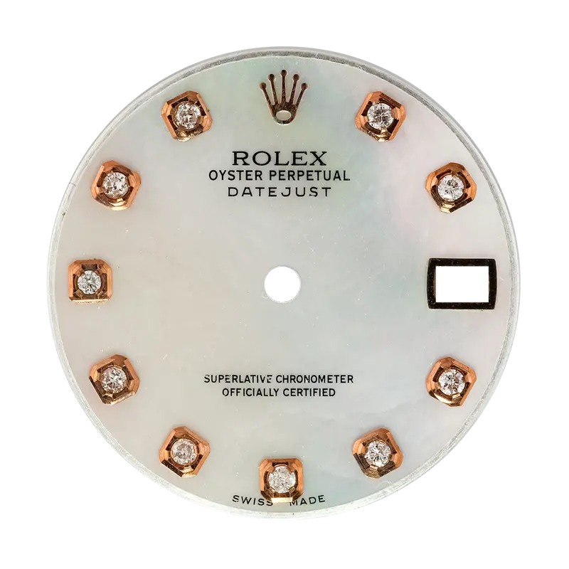 Rolex DateJust 31mm Mother Pearl/Rose Gold Diamond Hour Markers Custom Dial
