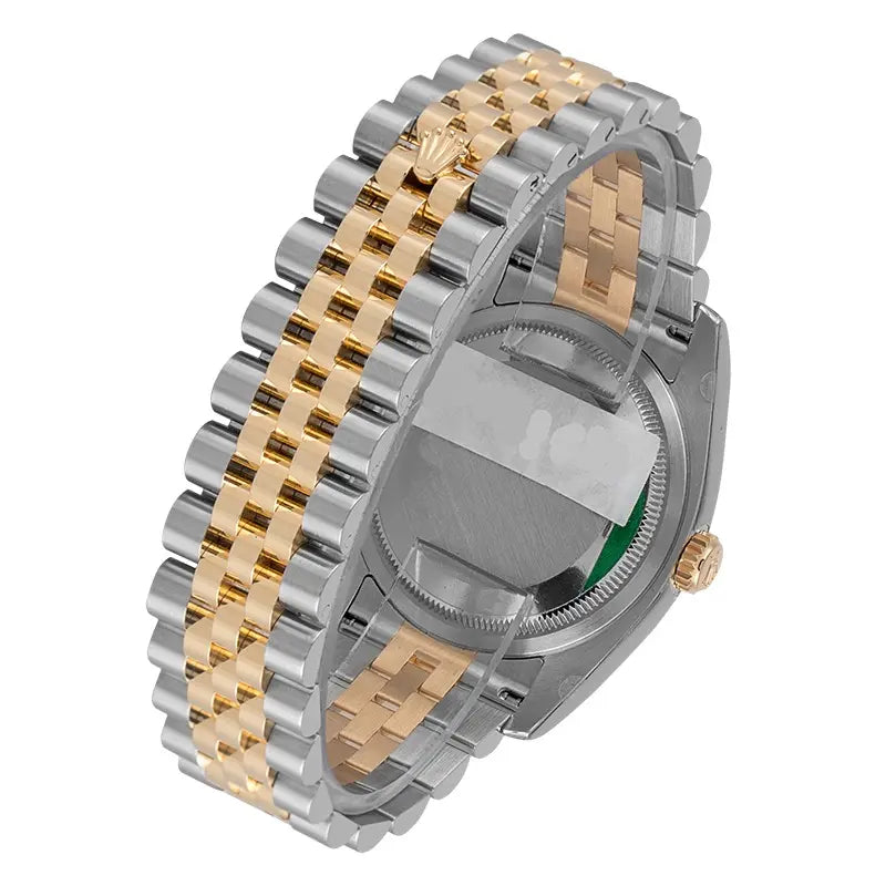Back view of Datejust 116233 jubilee bracelet with fold over clasp