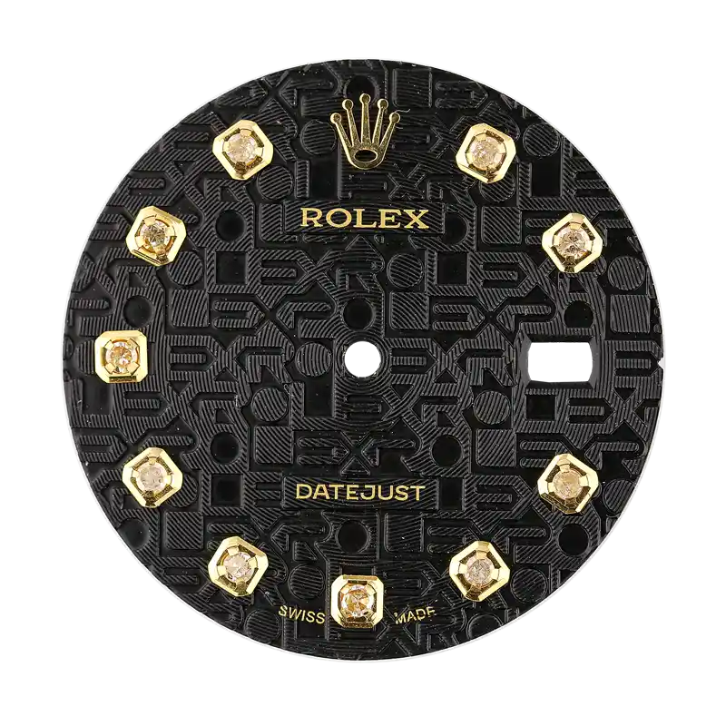 Rolex DateJust 36mm Black Pattern/Diamond Hour Markers Custom Dial