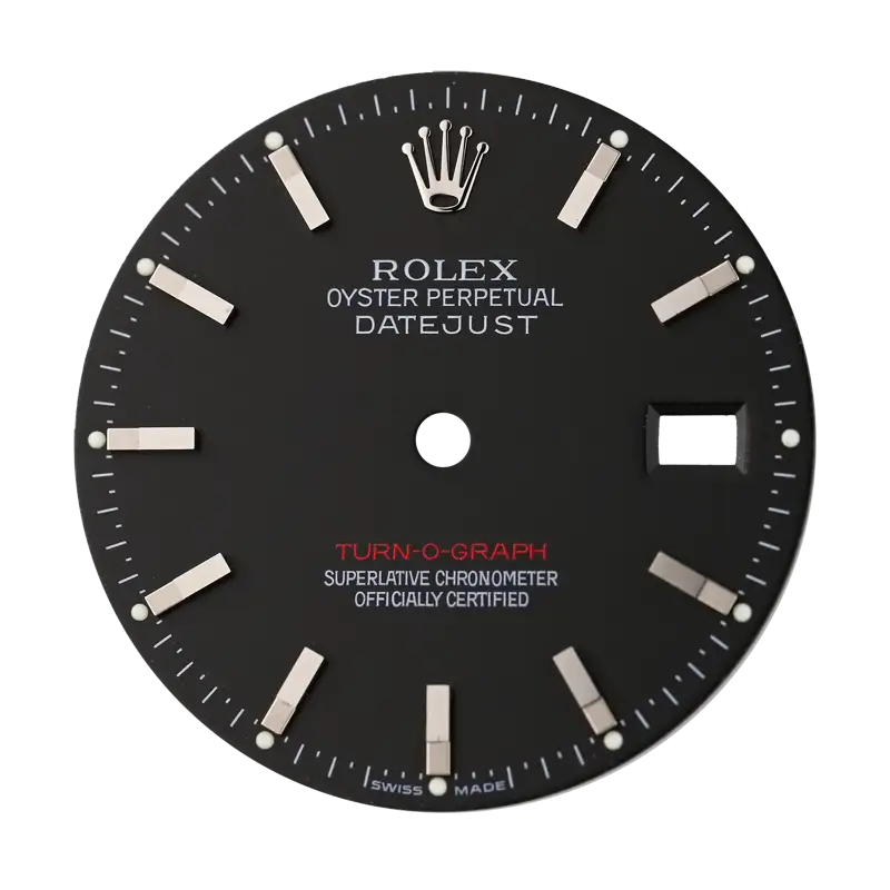 Rolex DateJust 36mm Black/Index Original Factory Dial