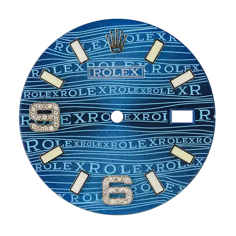 Rolex DateJust 36mm Blue Print Diamond Numerals Custom Dial
