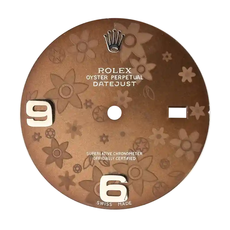 Rolex DateJust 36mm Chocolate Floral Print Custom Dial